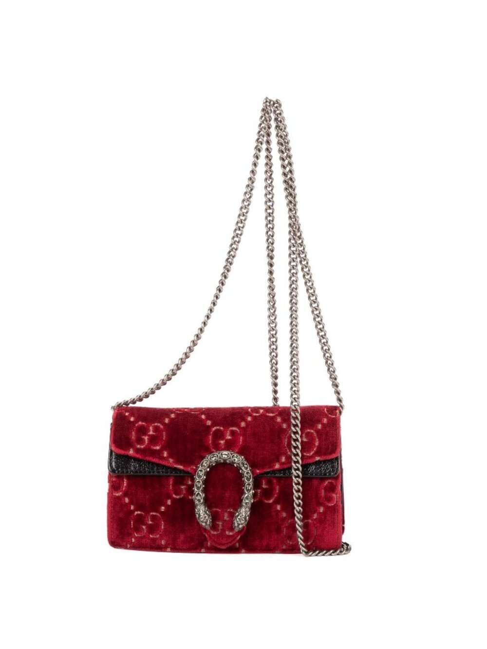 Gucci Mini Crystal Marmont Crossbody Red Black GG Canvas